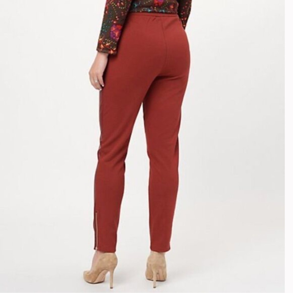 J Jason Wu Petite Stretch Faux Leather Pull On Pant With Side Zippers Size XSP - Picture 3 of 11